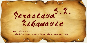 Veroslava Kikanović vizit kartica